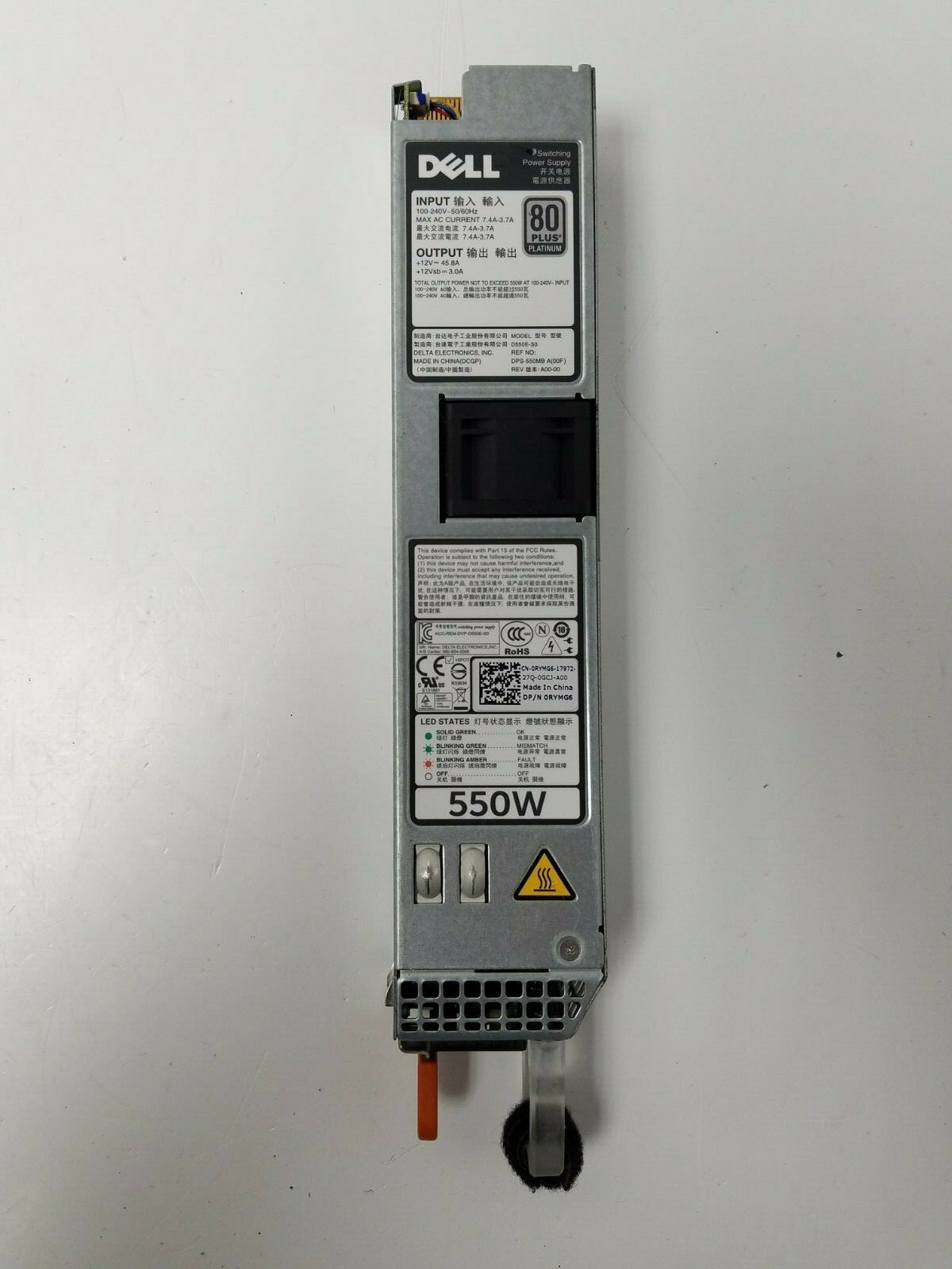 Dell D550E-S0 RYMG6 Power Supply 550W 