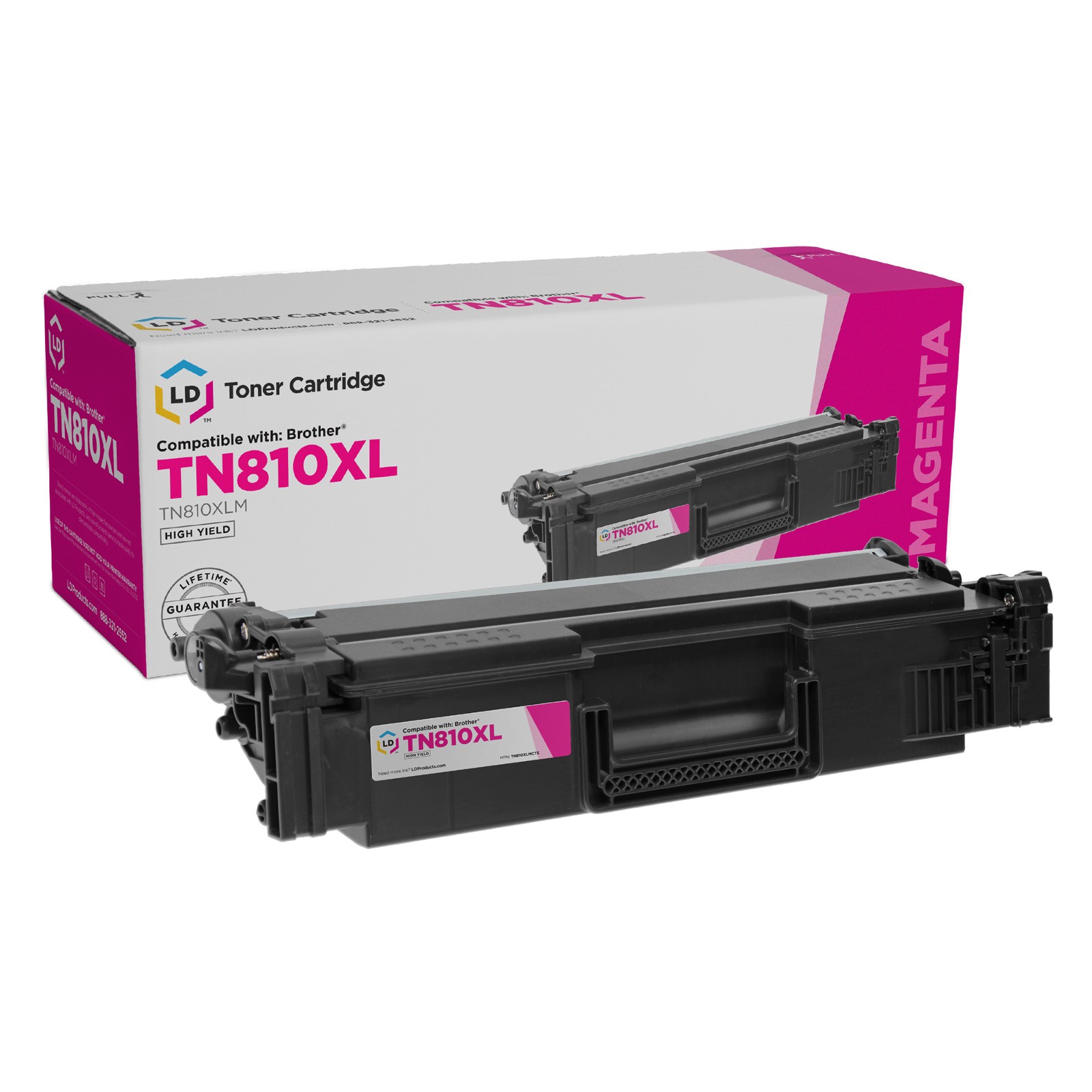 LD Products Compatible Toner Cartridge for Brother TN810XLM High Yield Magenta
