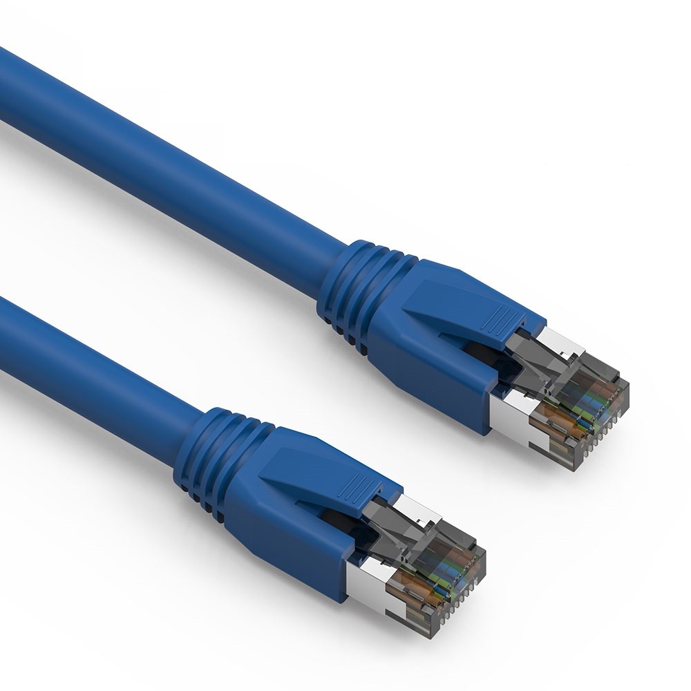 15 Pack of 5Ft CAT8 S/FTP Ethernet Network Cable Blue 24AWG