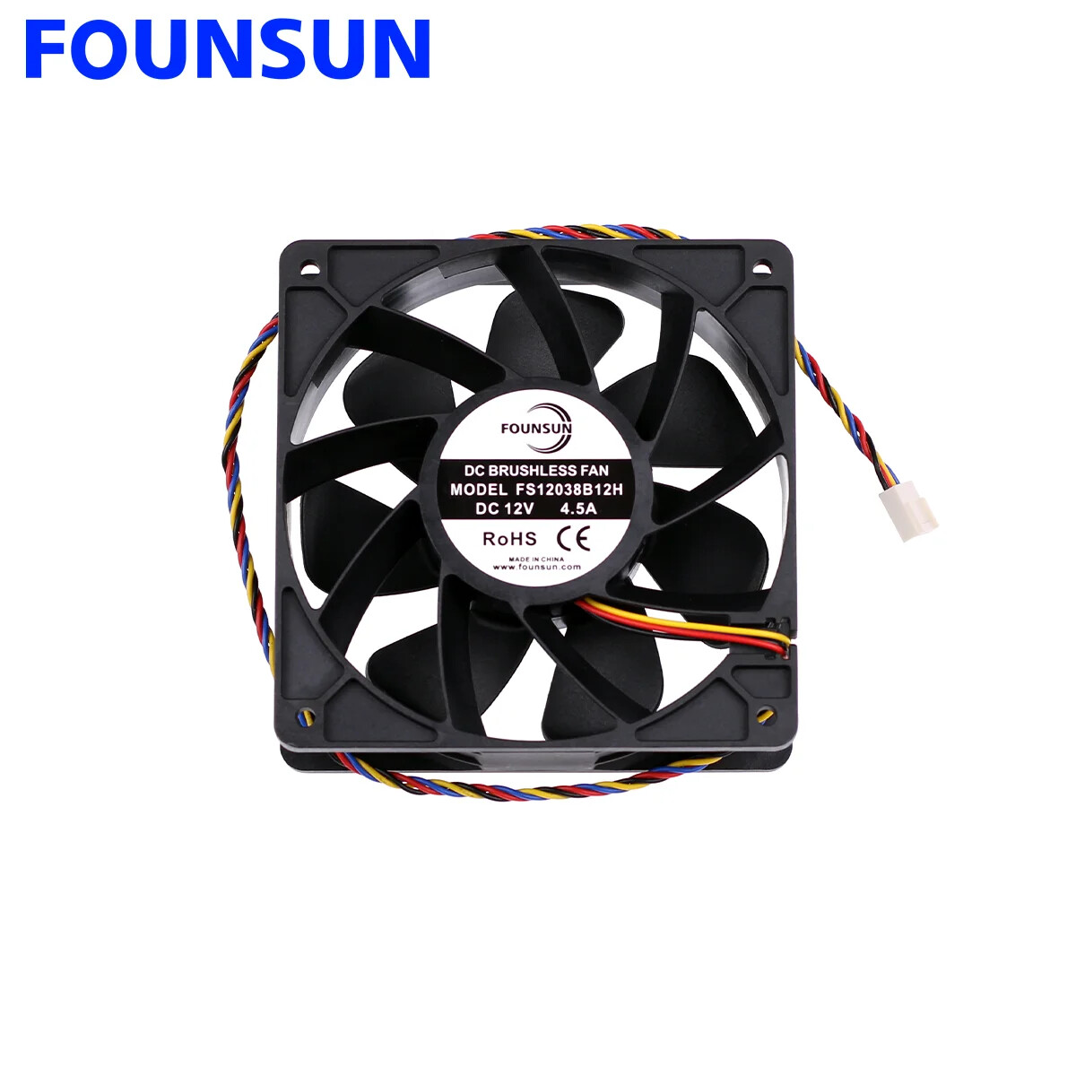 FS12038B12H DC 12V PWM Brushless Cooling Fan 12CM 7500RPM 4PIN 120x120x38MM