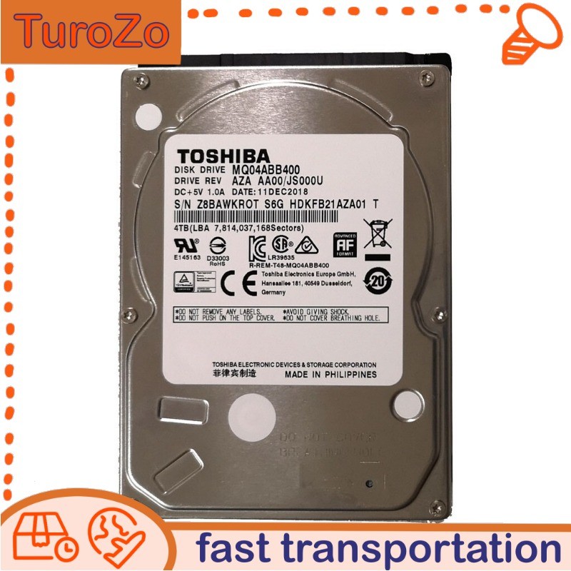 MQ04ABB400 Toshiba 4TB 5400RPM 128MB SATA 2.5" HDD Hard Disk Drive New