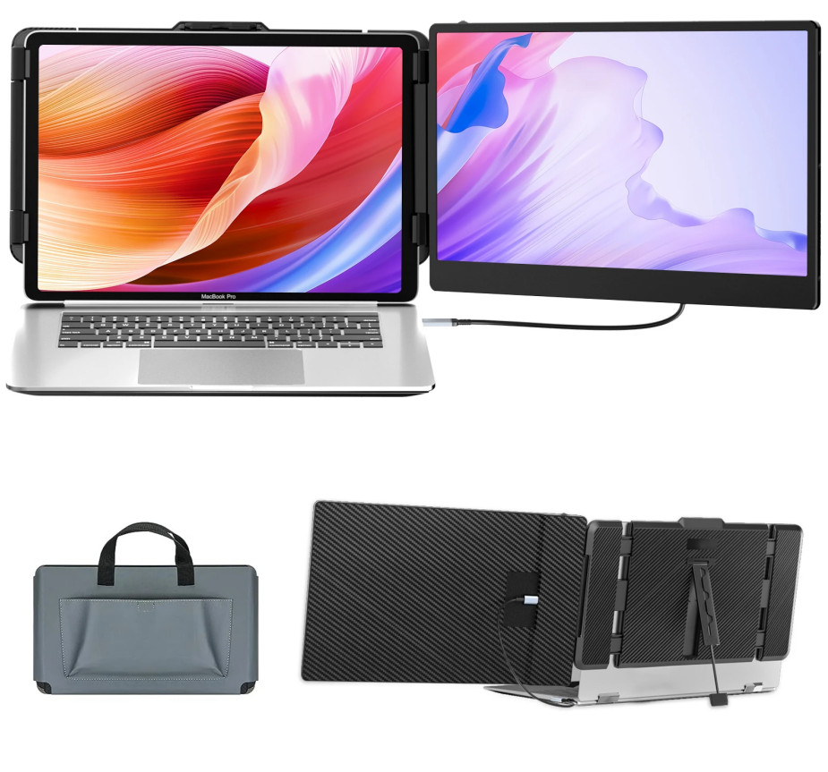 S1 Laptop Screen Extender 14'' 1080P IPS Portable Dual Monitor Plug & Play
