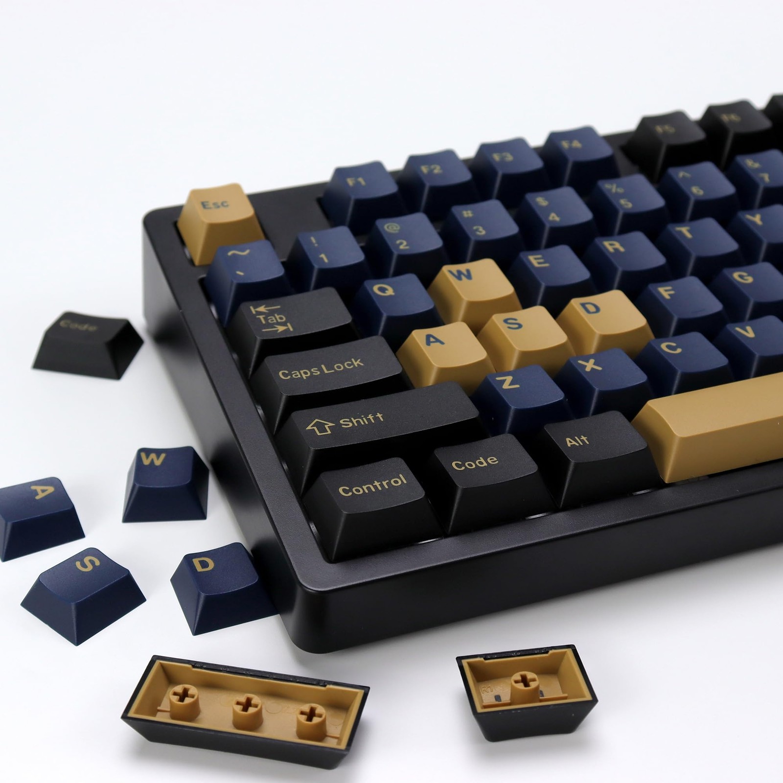 Blue Samurai PBT Double Shot Custom Keycap Set,174 Keys Retro Gaming Key Caps...