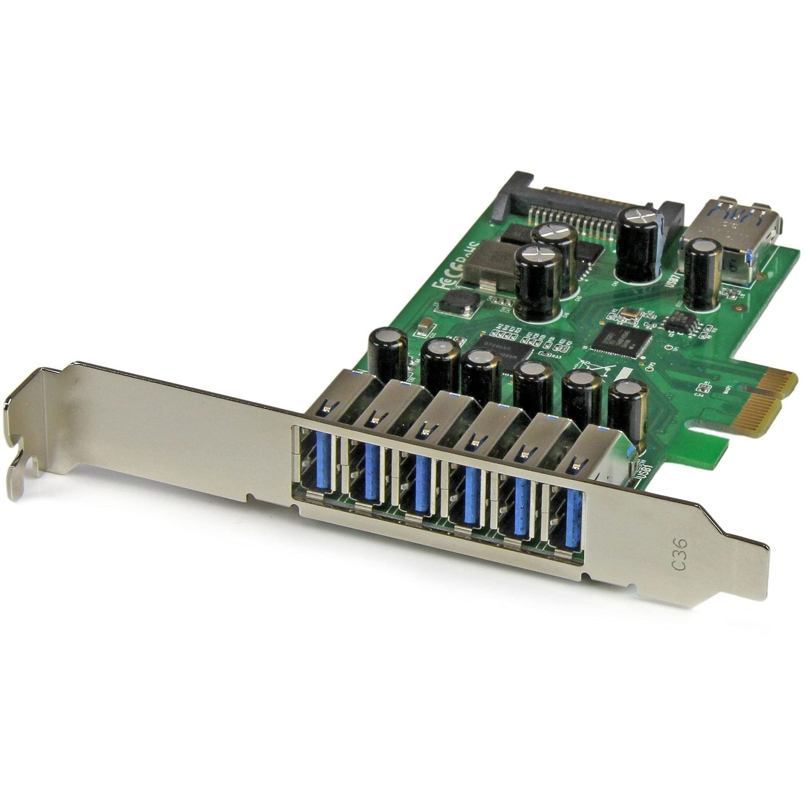 StarTech.com 7 Port PCI Express USB 3.0 Card - 5Gbps - Standard & Low-Profile...