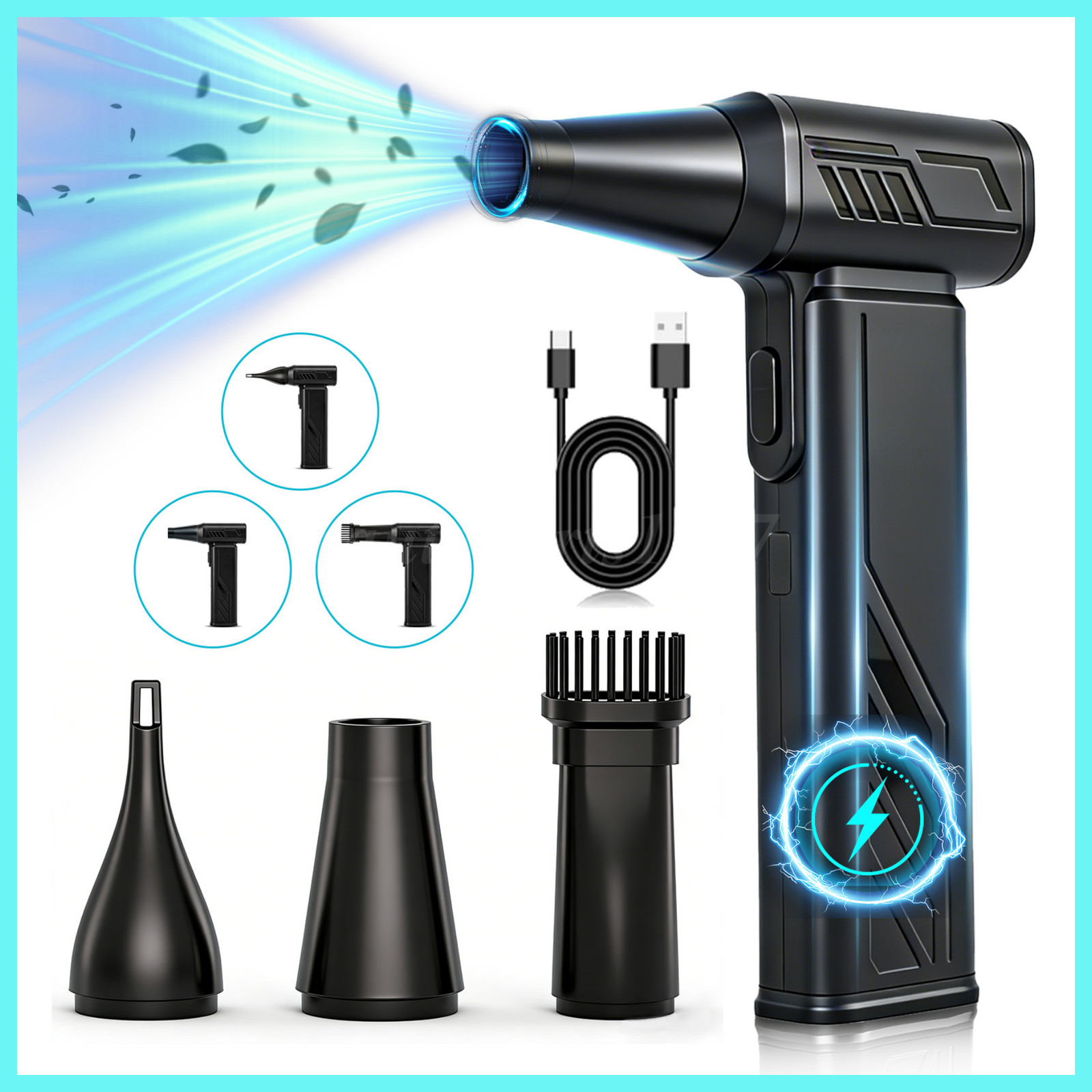 Cordless Air Duster 300000RPM, 5-Speed Electric Compressed Air Blower 8000mAh