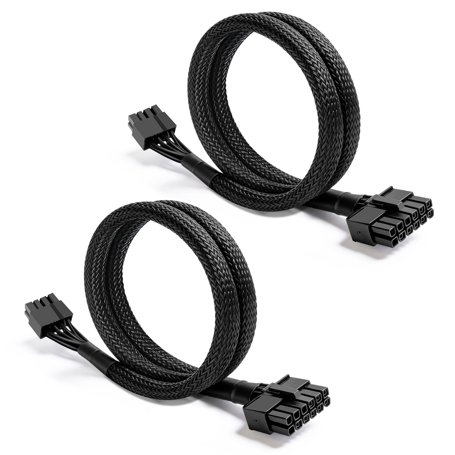 2 PCS 25.5" 65CM PCIE Power Cable For Be Quiet 12Pin To 6+2 Pin GPU 18AWG
