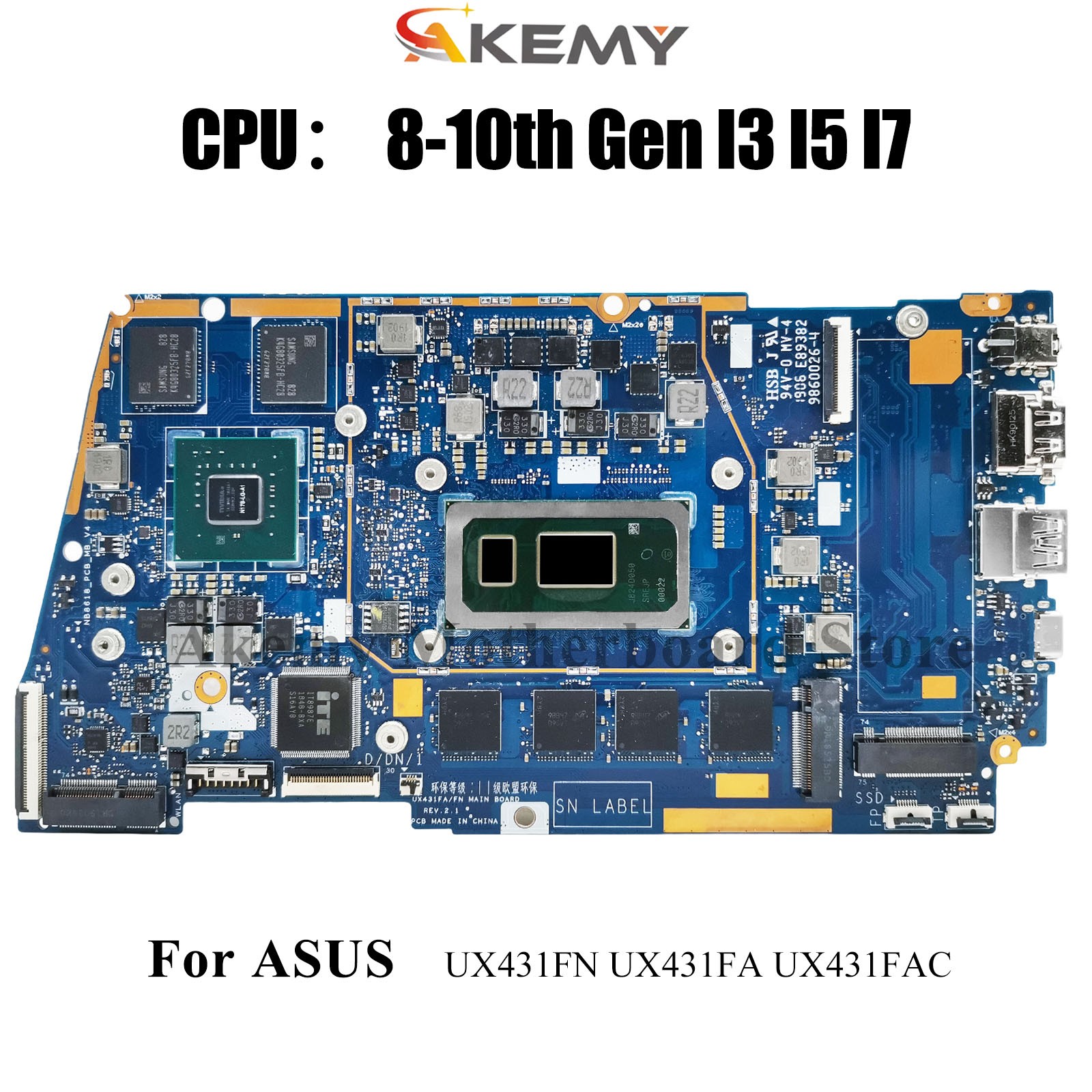 UX431FN Motherboard For ASUS U4500F S431F UX431F S4500F Mainboard W/CPU tests OK