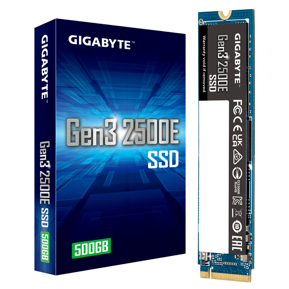 Gigabyte SSD 500GB 2500E M.2 2280 NVME Phison Controller 3D NAND TRIM S.M.A.R.T