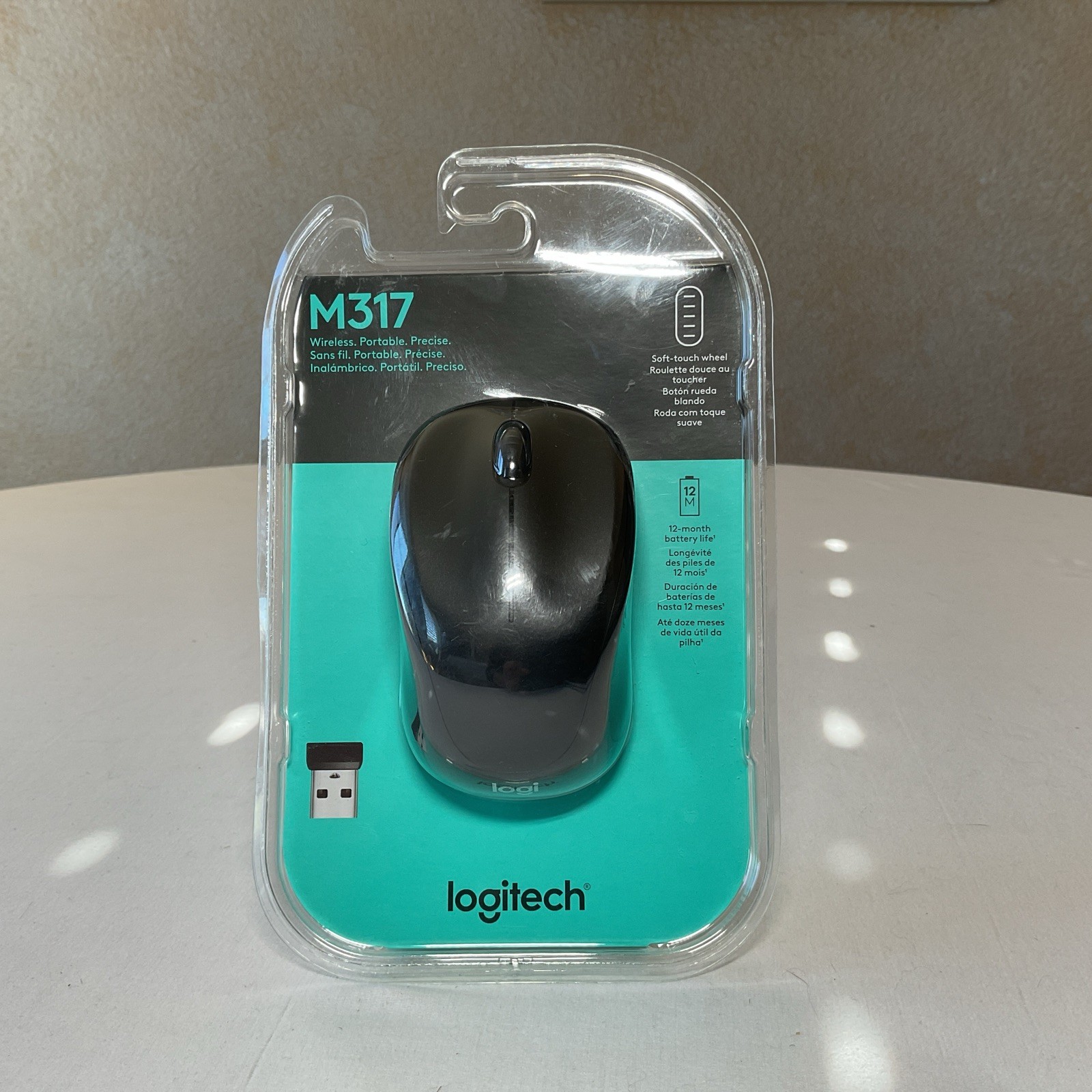 Logitech M317 Wireless Optical Mouse Black Win 10 11 macOS 10.5 New Sealed OEM