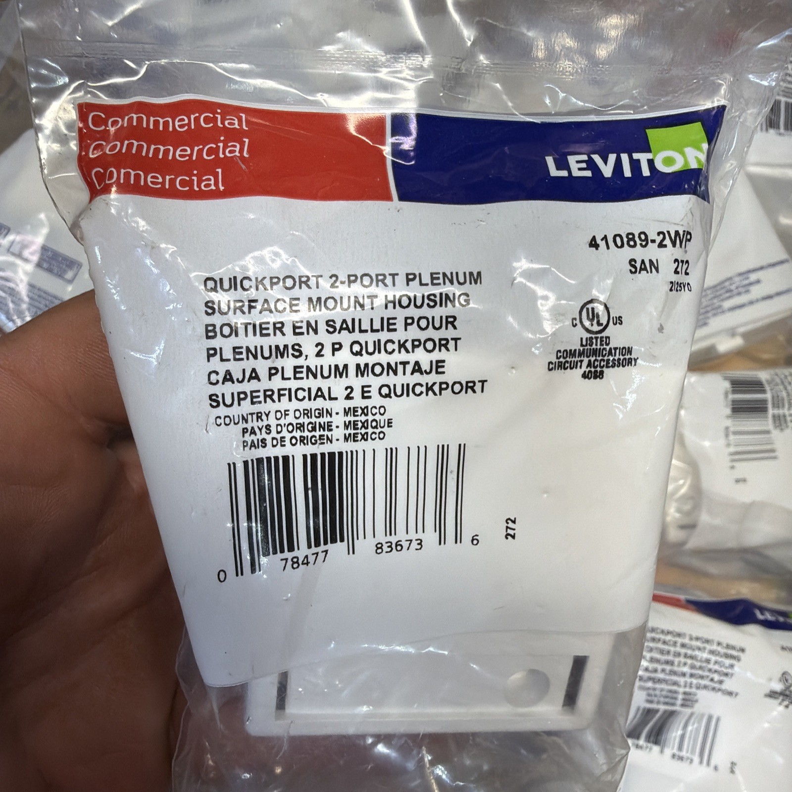 Leviton 41089-2WP QuickPort 2-Port Plenum Surface Mount Box White | 15 Qty Box