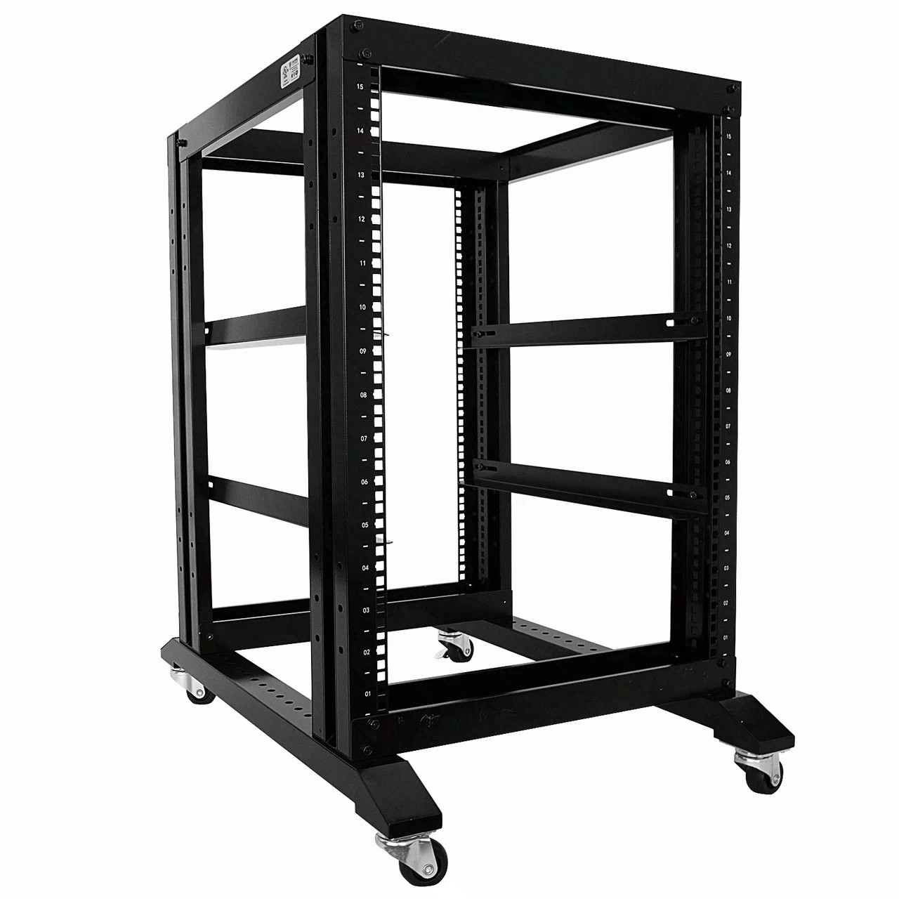 Raising Electronics 15U 4-Post 19" Open Frame Server Rack 400LB Adjustable