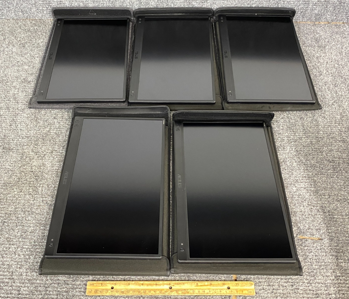 Lot of 5 Asus MB166C 15.6" Portable LCD Monitors w/ Cases (Units Only)