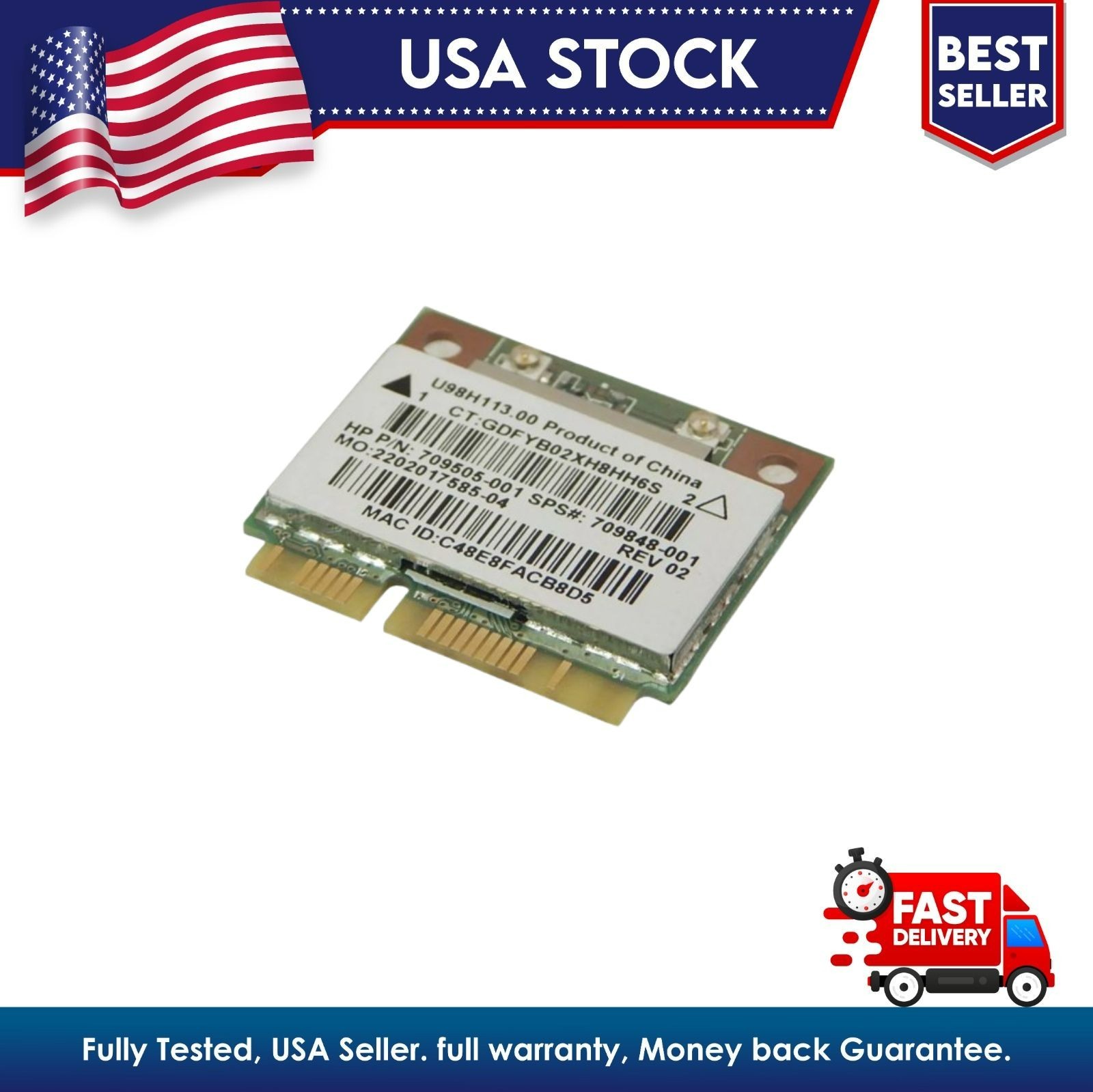 HP Pavilion 17-F Series WiFi Wireless Card U98H113.00 709505-001 709848-001