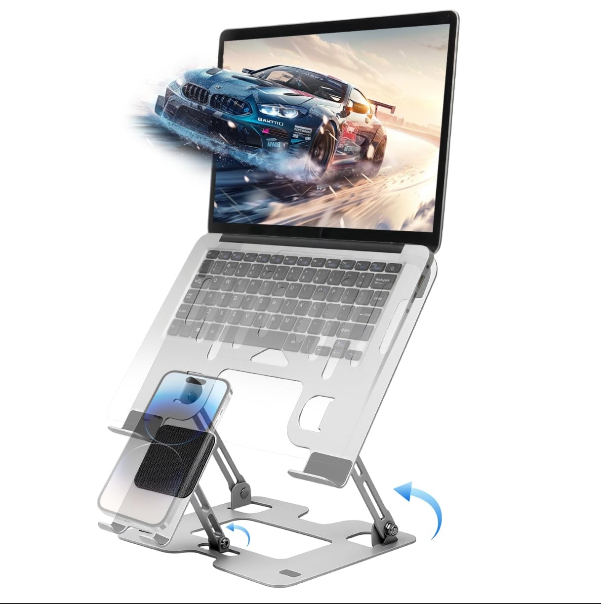 Alloy Steel Laptop Stand, Ergonomic Computer Stand, Desktop Laptop Riser, Com...