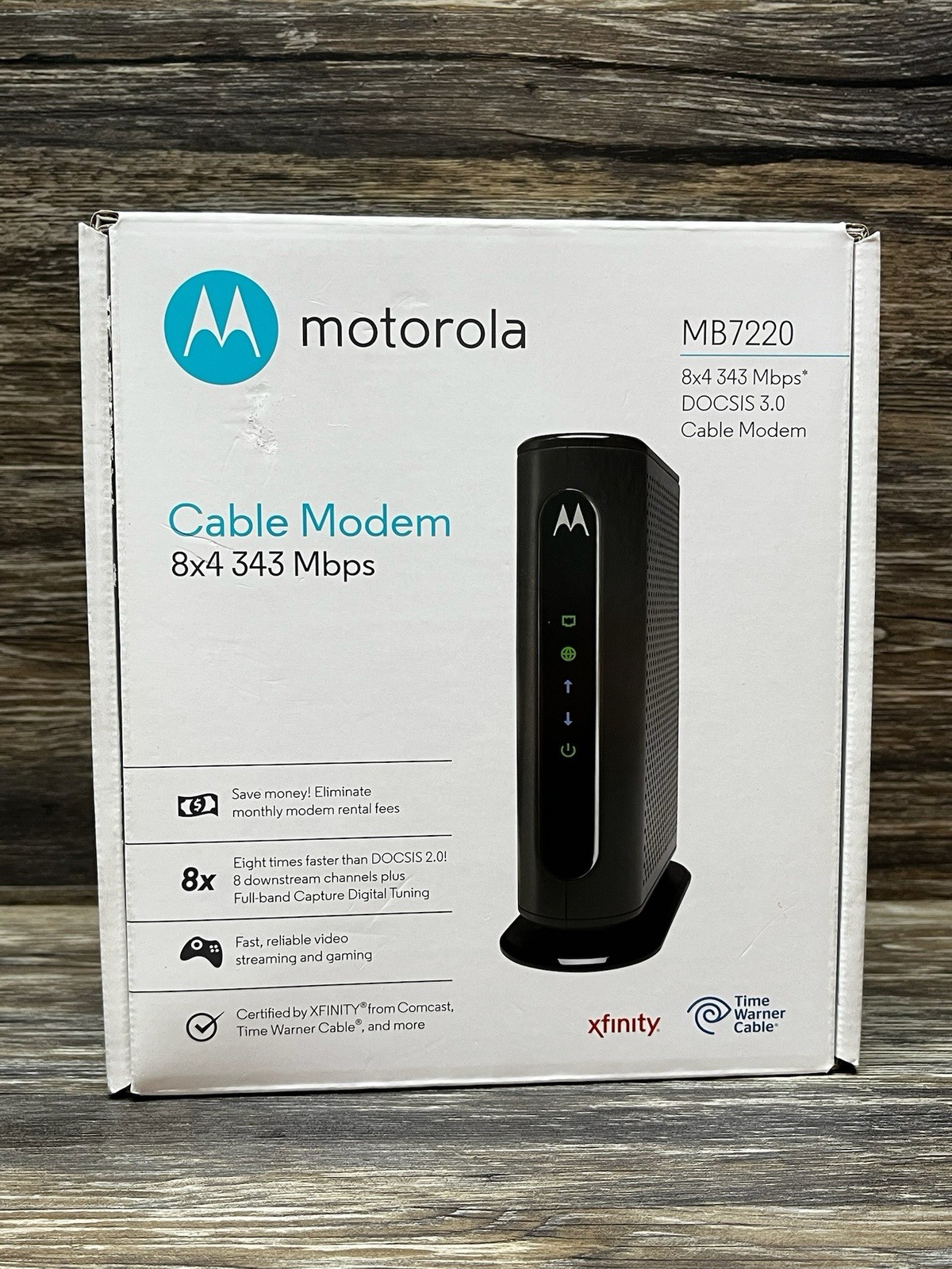 Motorola Model MB7220 8x4 DOCSIS 3.0 Cable Modem New Open Box Condition