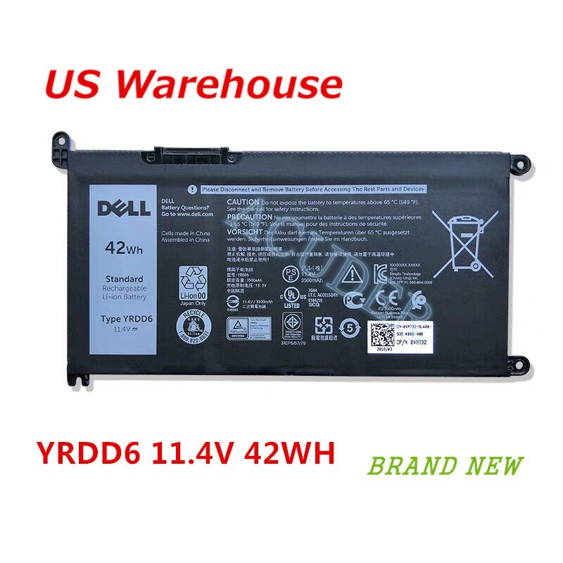 YRDD6 1VX1H VM732 Battery For Dell Inspiron 3493 5482 3582 7586 3793 3593 5590