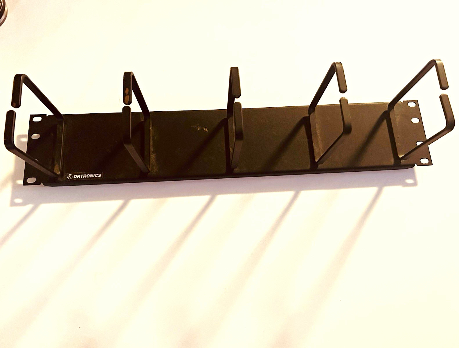 Ortronics 2U 19in Rack Mount Horizontal D-Ring Cable Manager Black