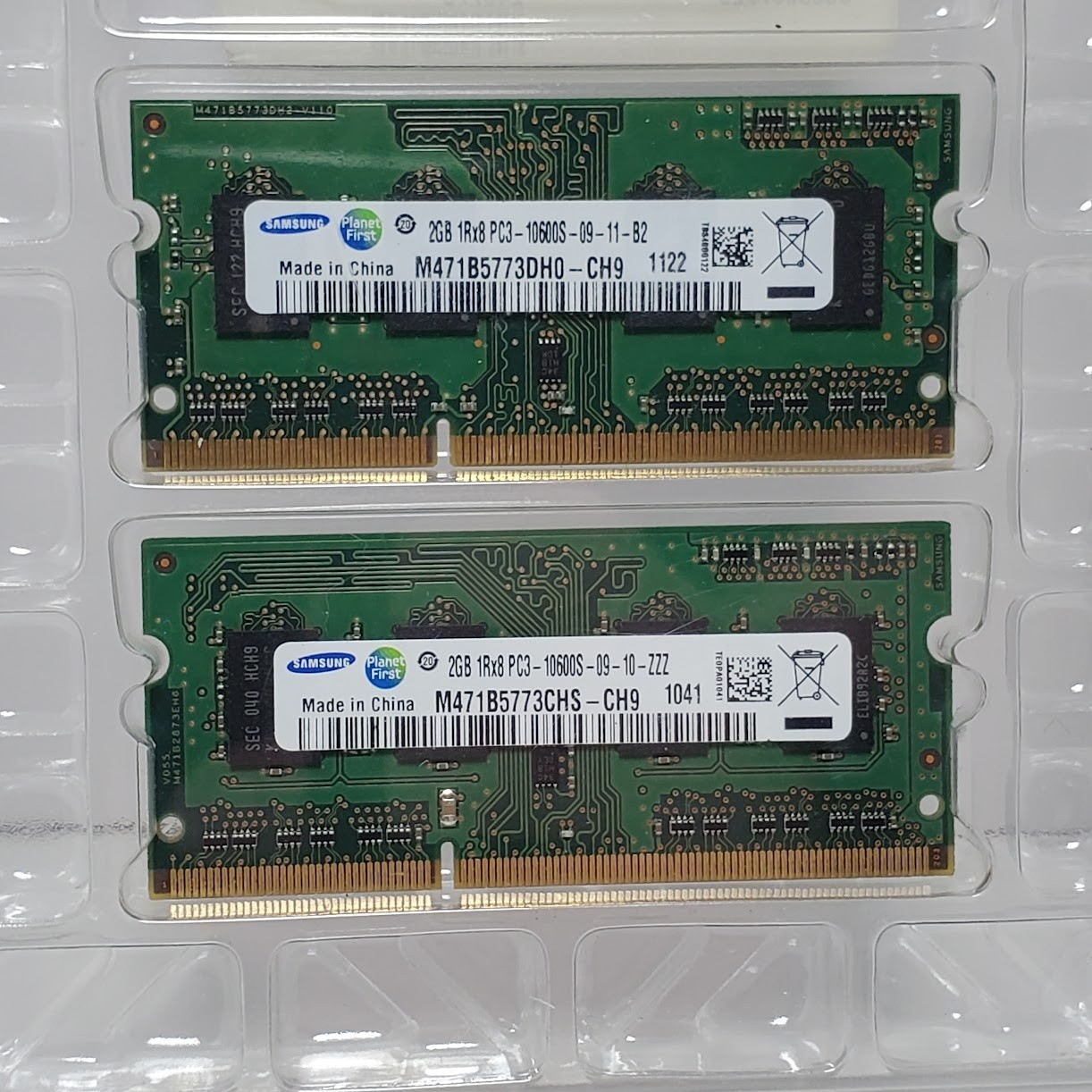 Samsung Laptop RAM 4GB 2x2GB DDR3 PC3-10600S SO-DIMM Lot M471B5773DH0