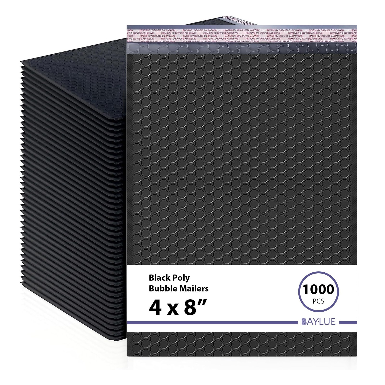 Purple Bubble Mailers 4x8, Self Seal Poly Padded Envelopes #000, 1000 Pack