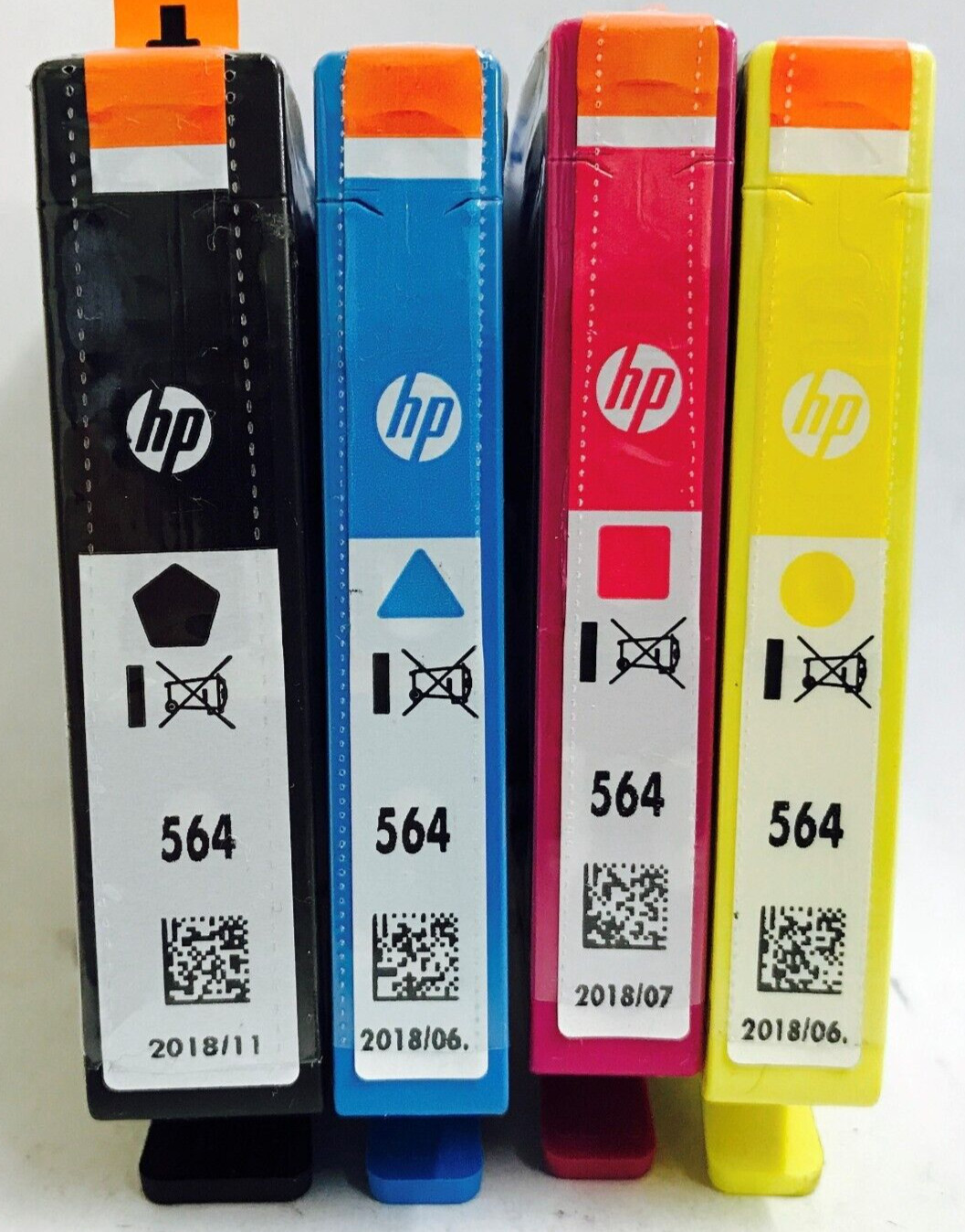 New Genuine HP 564 Black Color 4PK Ink Cartridges for PhotoSmart 5520 5525