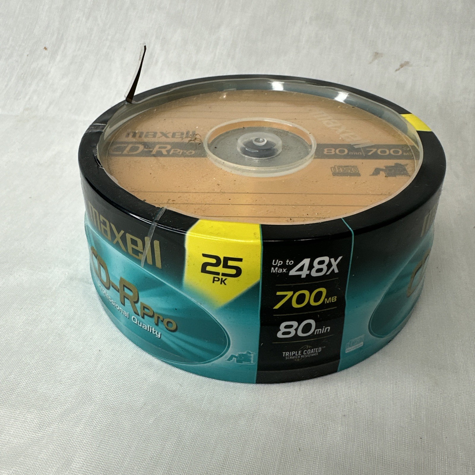 NEW SEALED Maxell CD-R Pro 48X 700MB 80 Min Professional 25 Pack Triple Coated