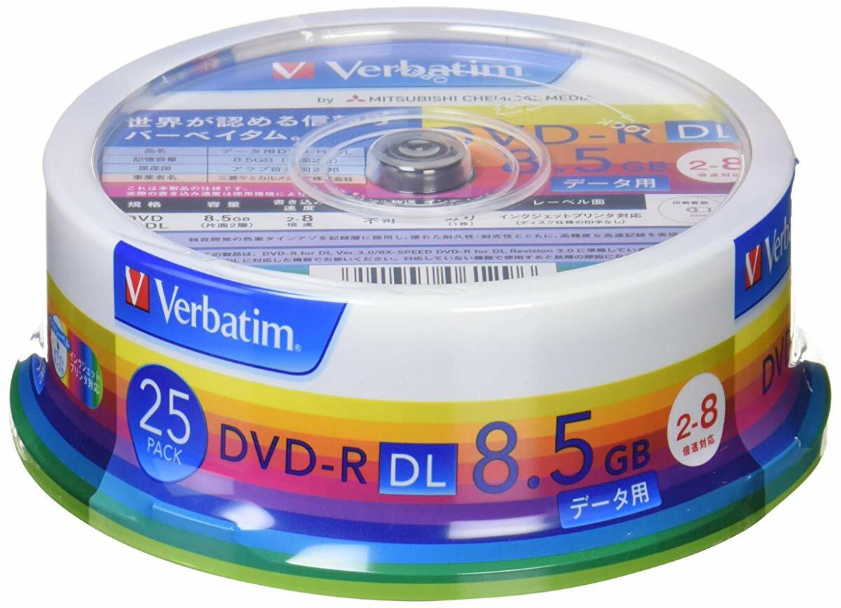 Mitsubishi Chemical Media Verbatim DVD-R DL for Data 8.5GB 25 discs DHR85HP25V1