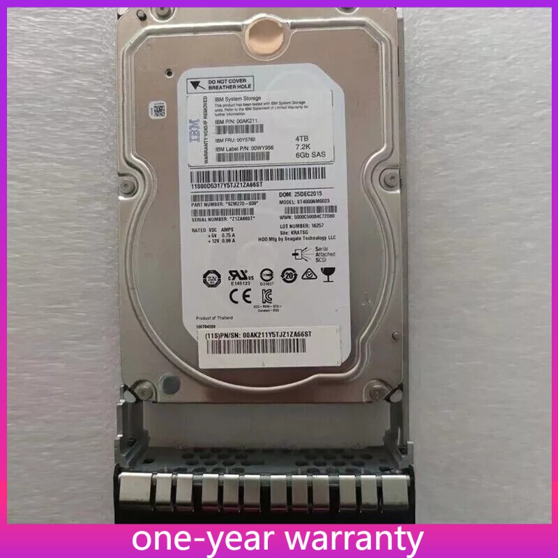 IBM 4TB 00Y5782 00AK211 00WY955 SAS 3.5 7.2K 6G Storwize AC32 V5000 Hard Drive
