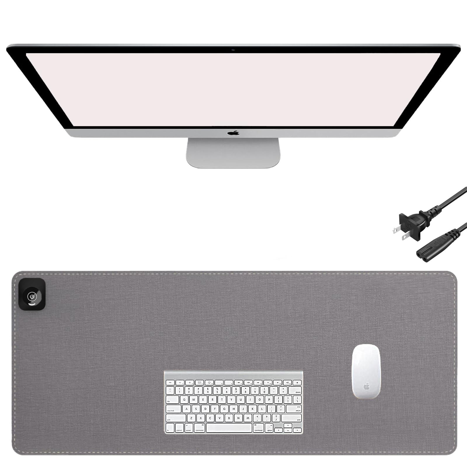 Heated Desk Pad & Mouse Pad – Adjustable Temp & Auto Shut-Off, Large Waterpro...