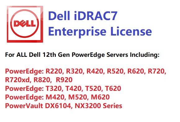 Same Day, Dell iDRAC7 Enterprise for PowerEdge R320 R420 R520  R620 R720 R720xd