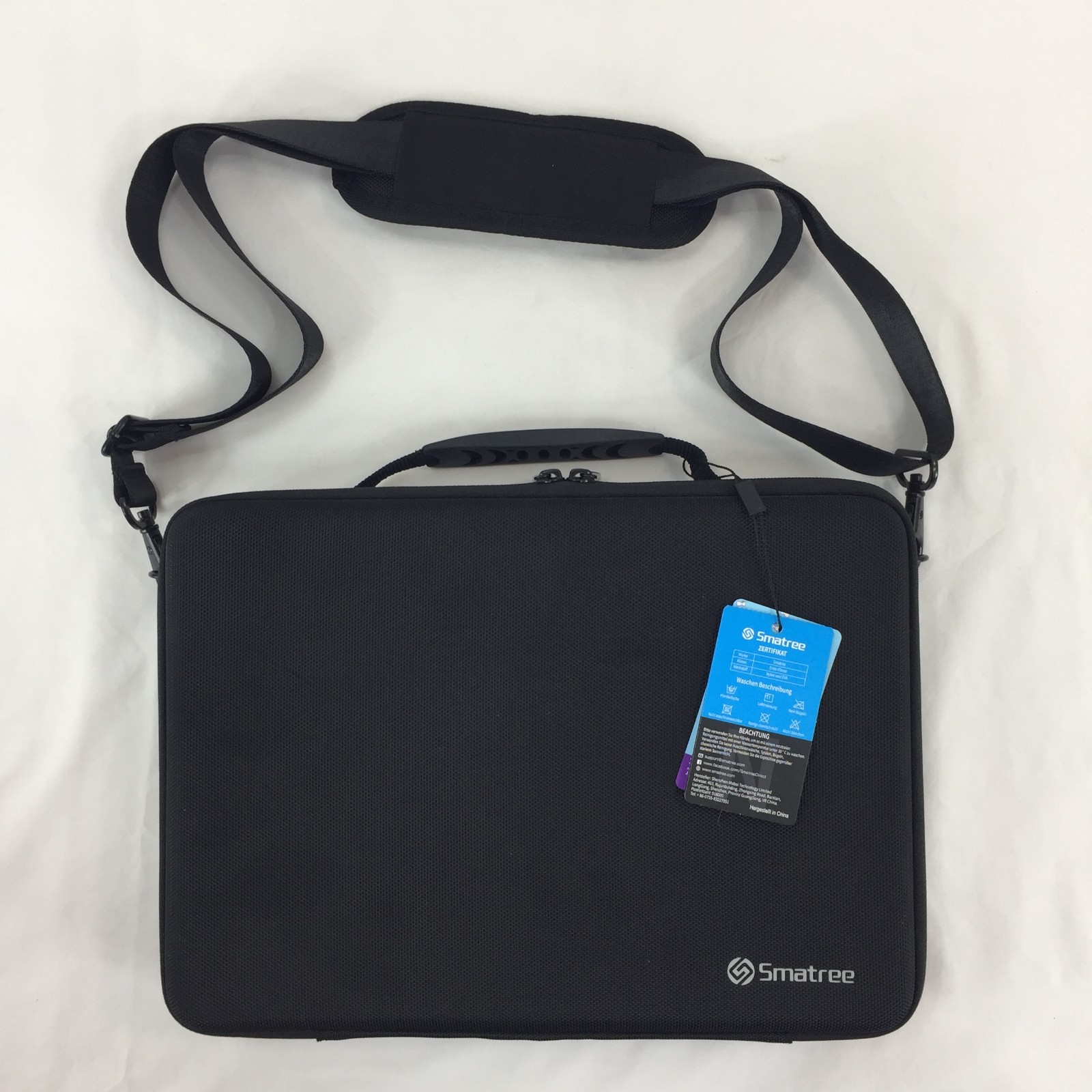 Smartree Hard Shell Carrying Case Black 12-13 iPad Laptop Tablet Shoulder Strap