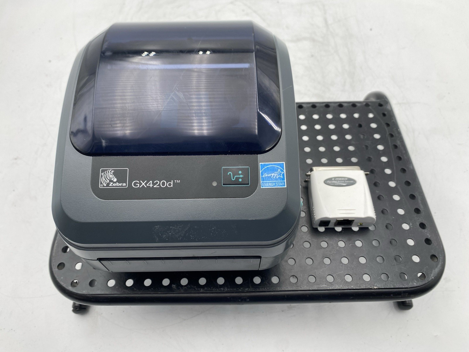 Zebra GX420d Thermal Printer GX42-202510-000 w/ Xmedia Printer Server XM-PS110P