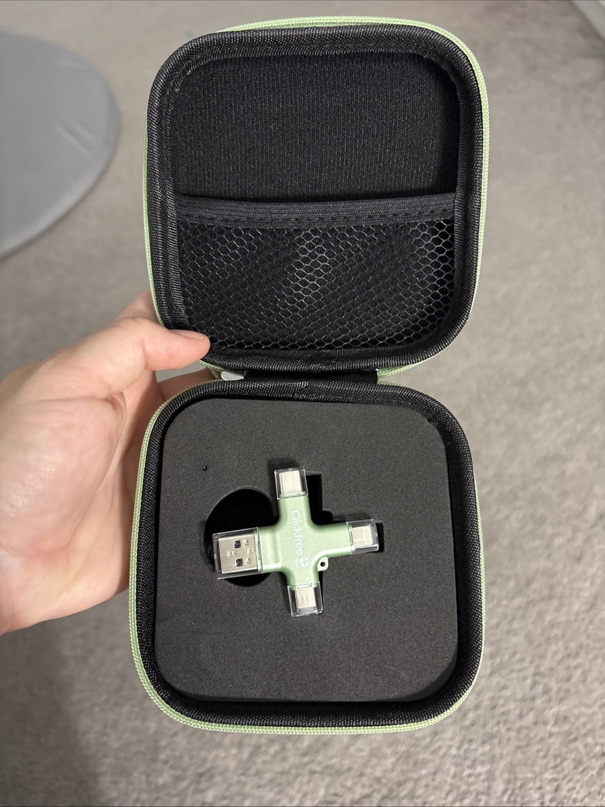 Clickfree Pro Universal Storage Device 128GB with Travel Case Green