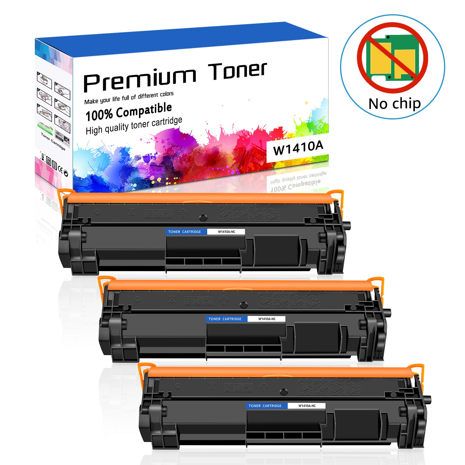 3PK 141A W1410A Toner Cartridges for HP M110w M139w M140w Black,~NO CHIP