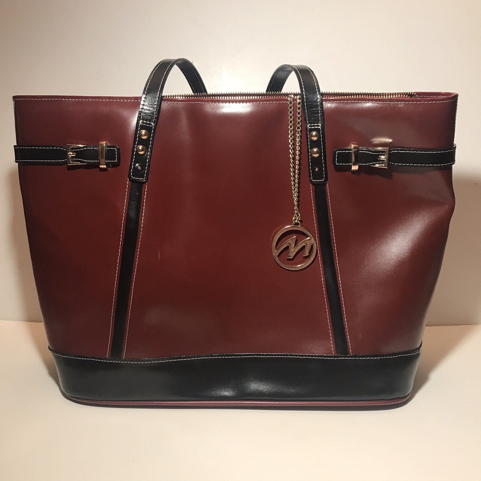 McKlein Serafina Laptop Business Tote Bag Organizer Briefcase Burg/Black Travel