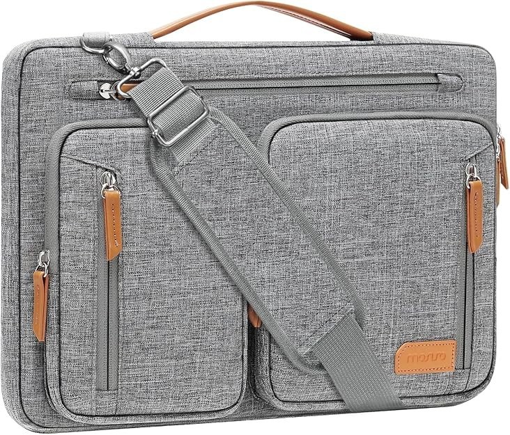 MOSISO 360 Protective Laptop Shoulder Bag,14 inch Computer Bag 14 inch, Gray