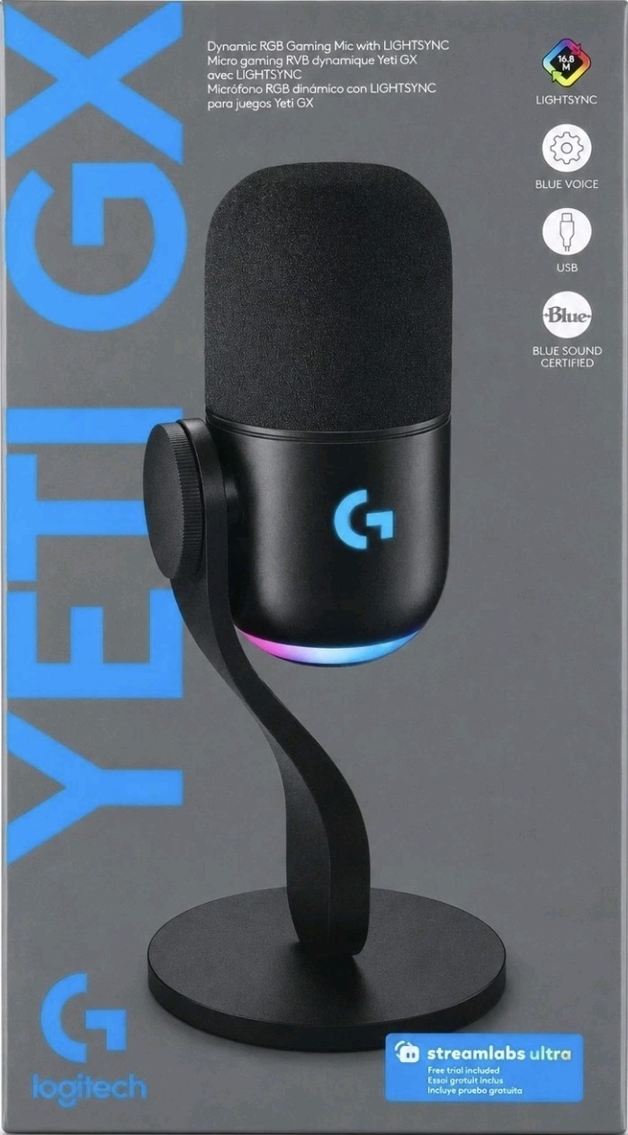 Logitech G Yeti GX RGB Gaming Microphone LIGHTSYNC USB-C Black NEW SEALED