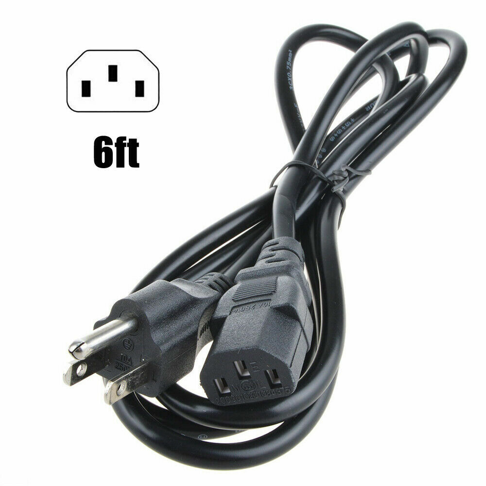 6ft Premium US Universal Power Cord for 18 AWG IEC320 C13 to NEMA 5-15P HD TV PC