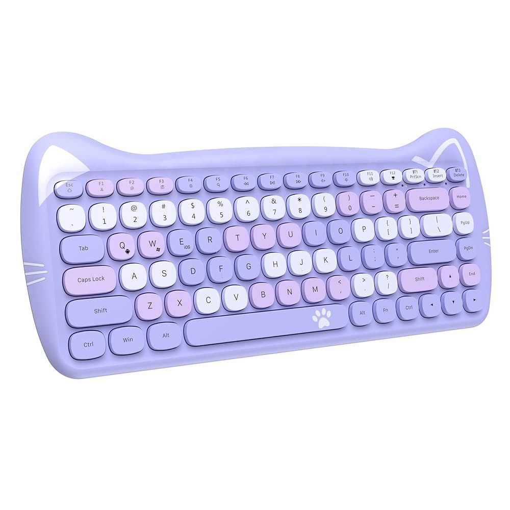 AJAZZ 3060i Cute Retro Typewriter Cat 60% Wireless Membrane Keyboard