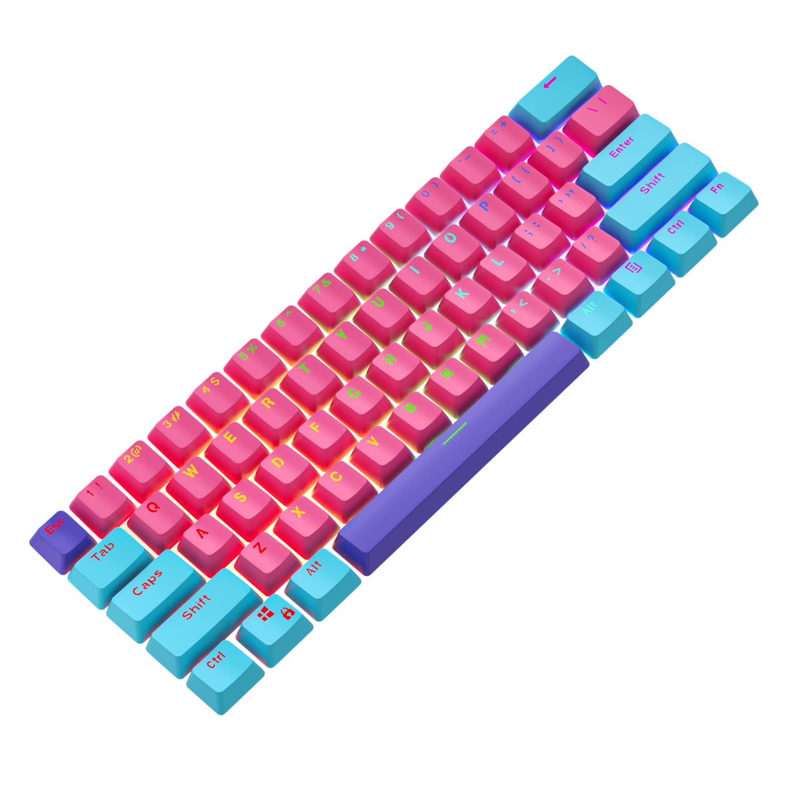 104Key Backlit PBT Keycap Set For 60 Percent Cherry MX Keyboard Ahri Set
