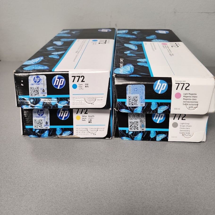 Genuine HP 772 Ink Cartridge Set Cyan Light Magenta Yellow Light Gray 300mL Z520