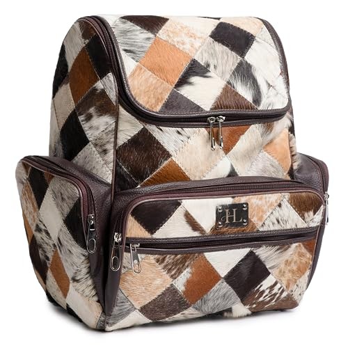 Luxury Cowhide Leather Backpack for Women & Men – Genuine Hairon Cowhide Brown