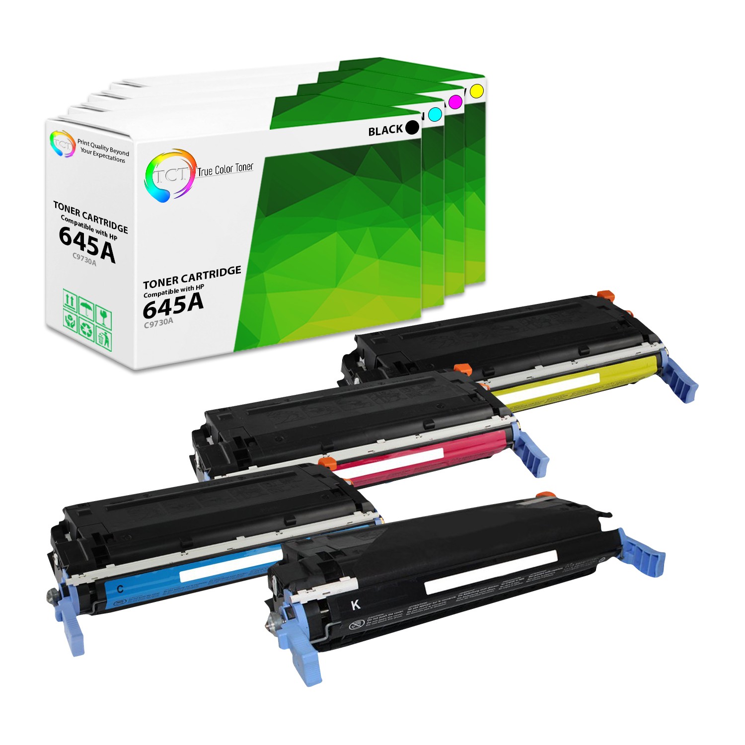 TCT 4PK 645A Toner Set C9730A C9731A C9732A C9733A For HP Color LaserJet 5500