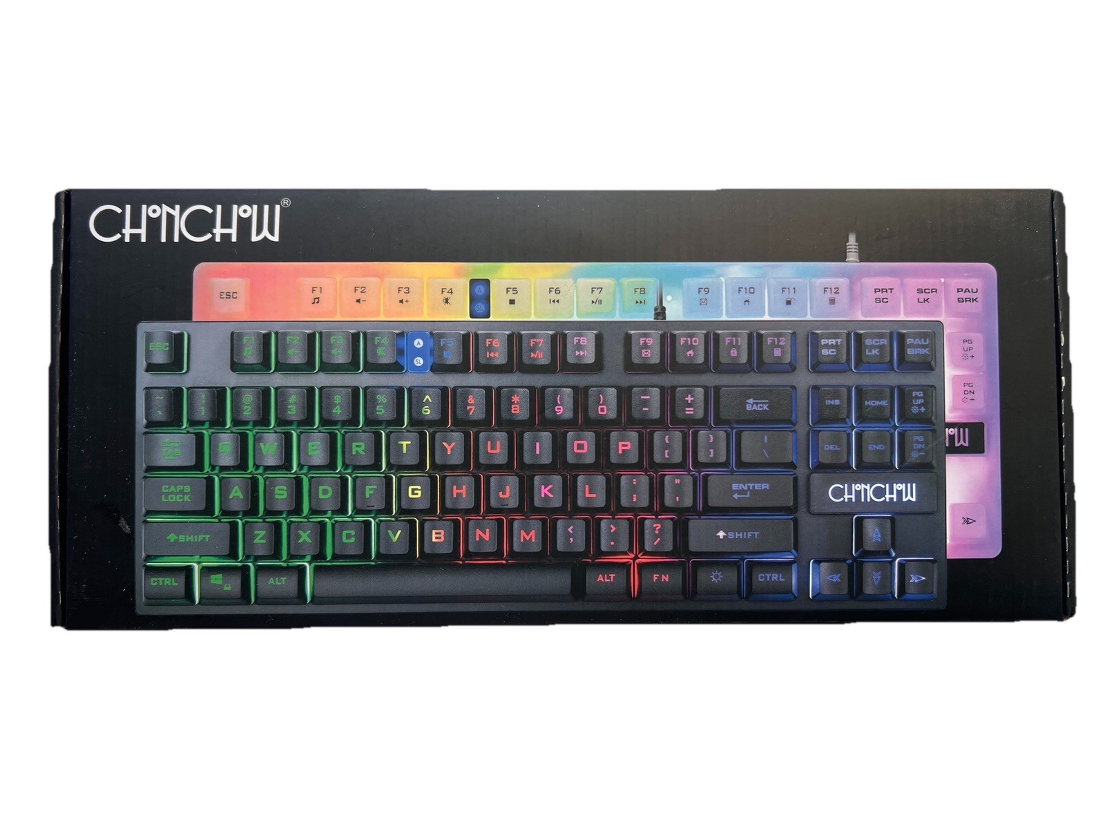 Gaming Keyboard Wired 87 Keys LED 19 Anti-Ghosting Keys Computer Accessory