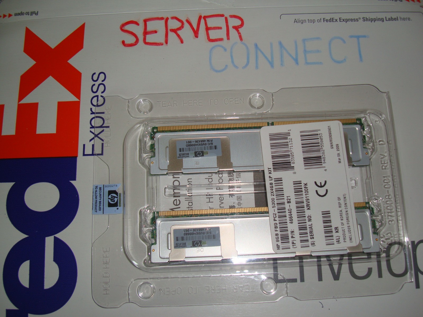 HP 397415-B21 398708-061 416473-001 8GB RAM (2x4GB) MEMORY KIT