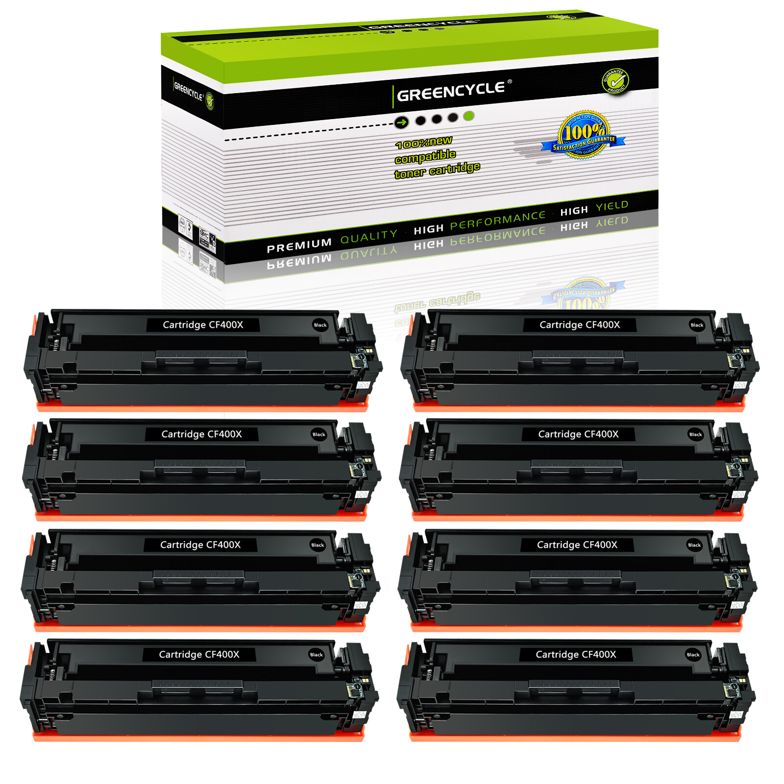8PK CF400X 201X Black Toner Cartridge For HP Color Laserjet M252dw M277dw M252dn
