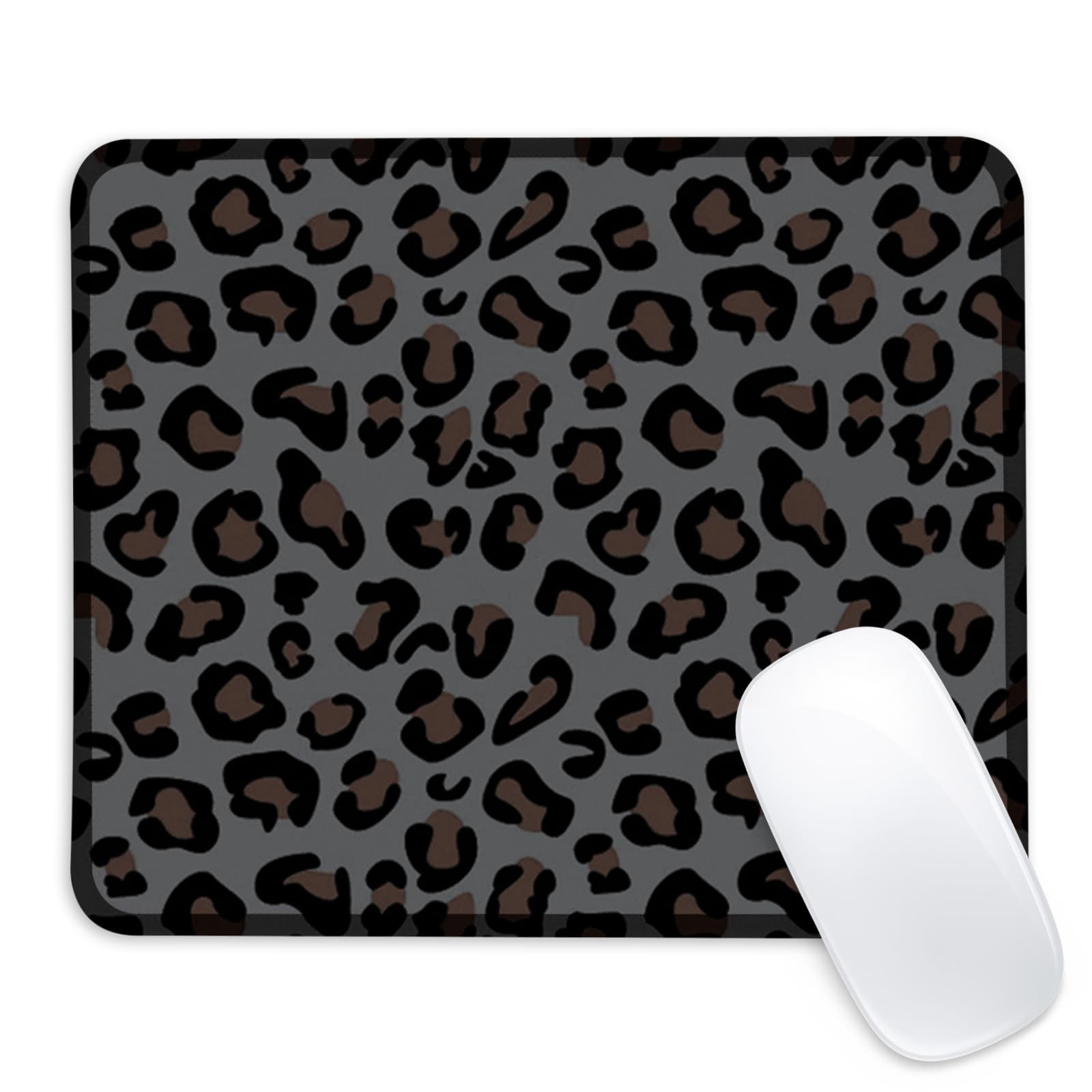 Leopard prin Square Mouse Pad with Non-Slip Rubber Base,Home Office Decoratio...