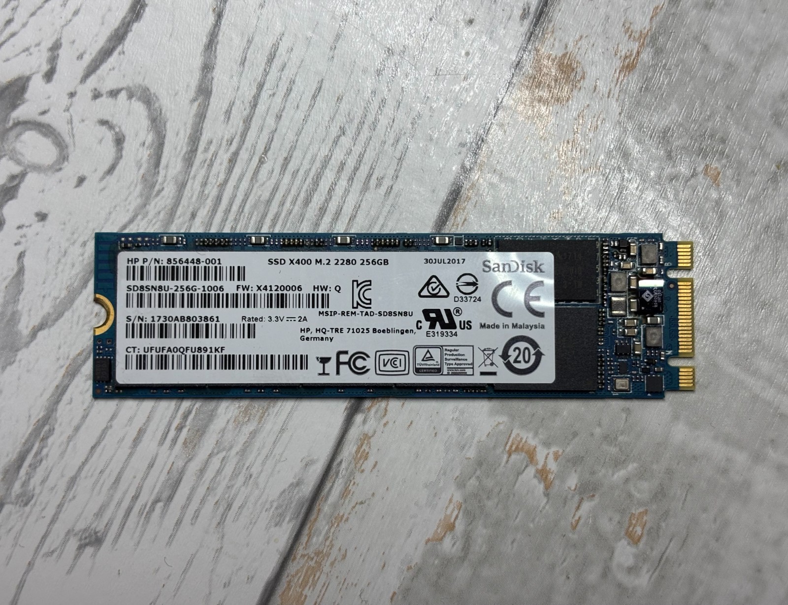 SanDisk X400 256GB SATA M.2 2280 SSD 540MB/s SD8SN8U-256G-1006 856448-001 Tested