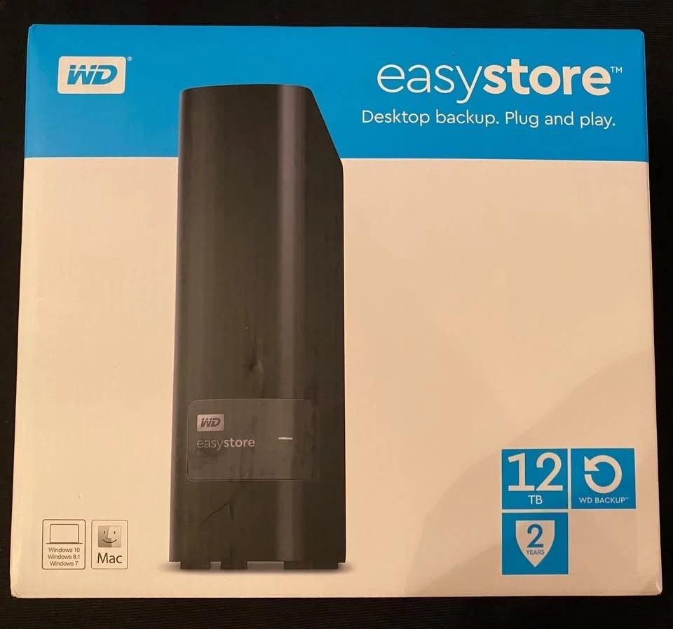 WD - easystore 12TB External USB 3.0 Hard Drive - Black - WDBCKA0120HBK-NESN