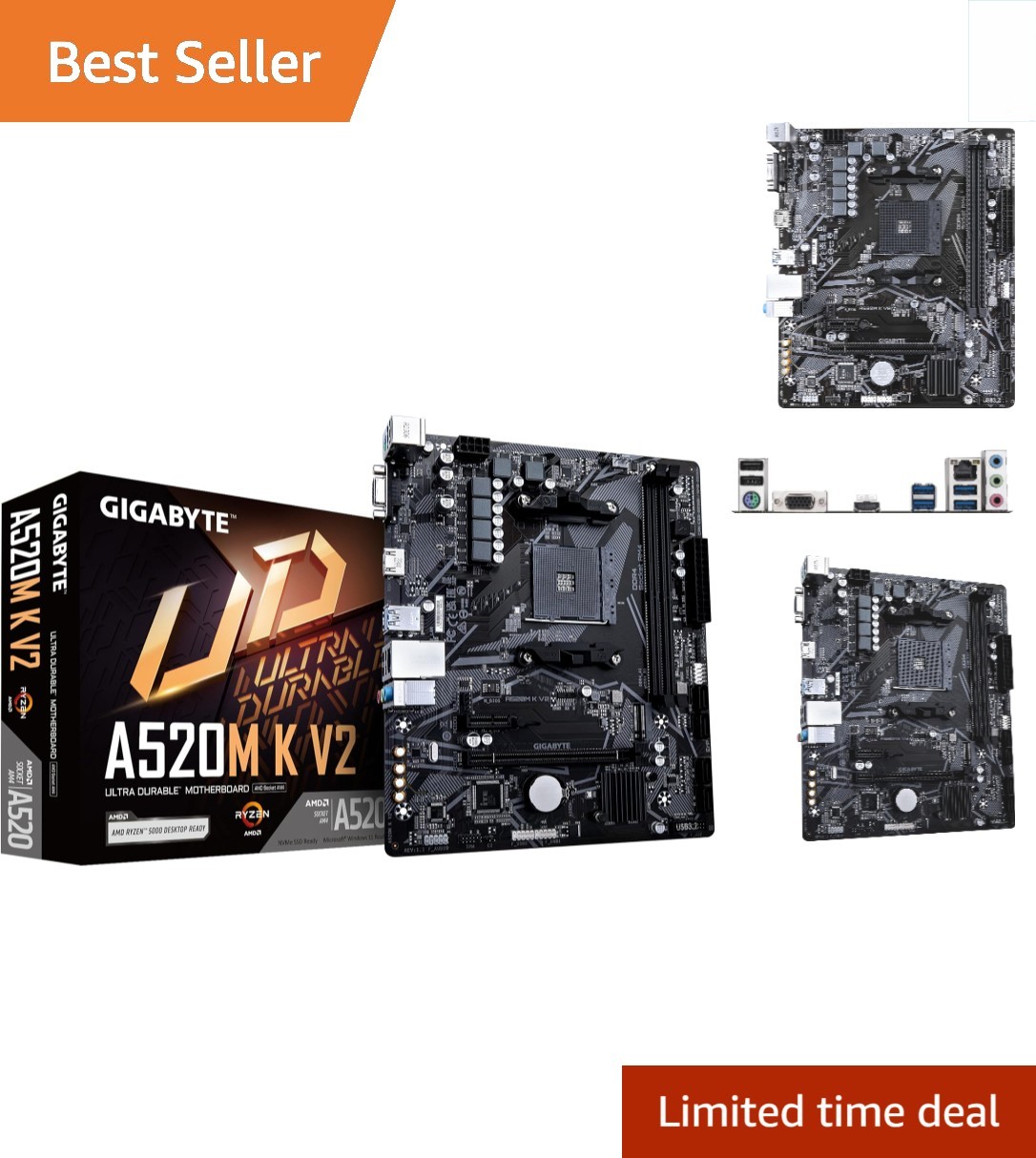 A520M K V2 Motherboard: Versatile AM4, 14 Ports, and High-Speed Connectivity