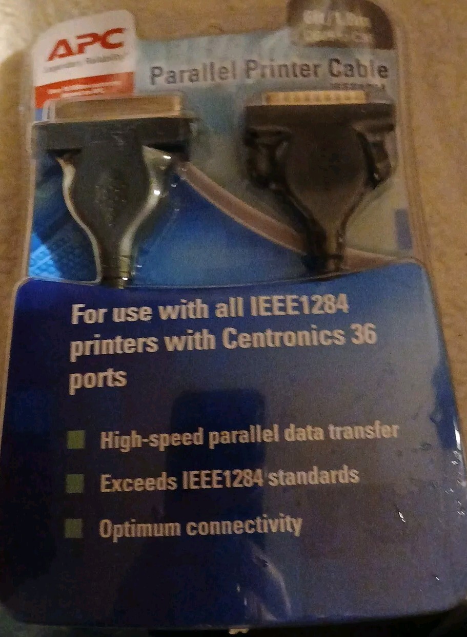 APC Parallel Printer Cable 6 Feet/1.8m IEEE1284 Centronics 36 High Speed